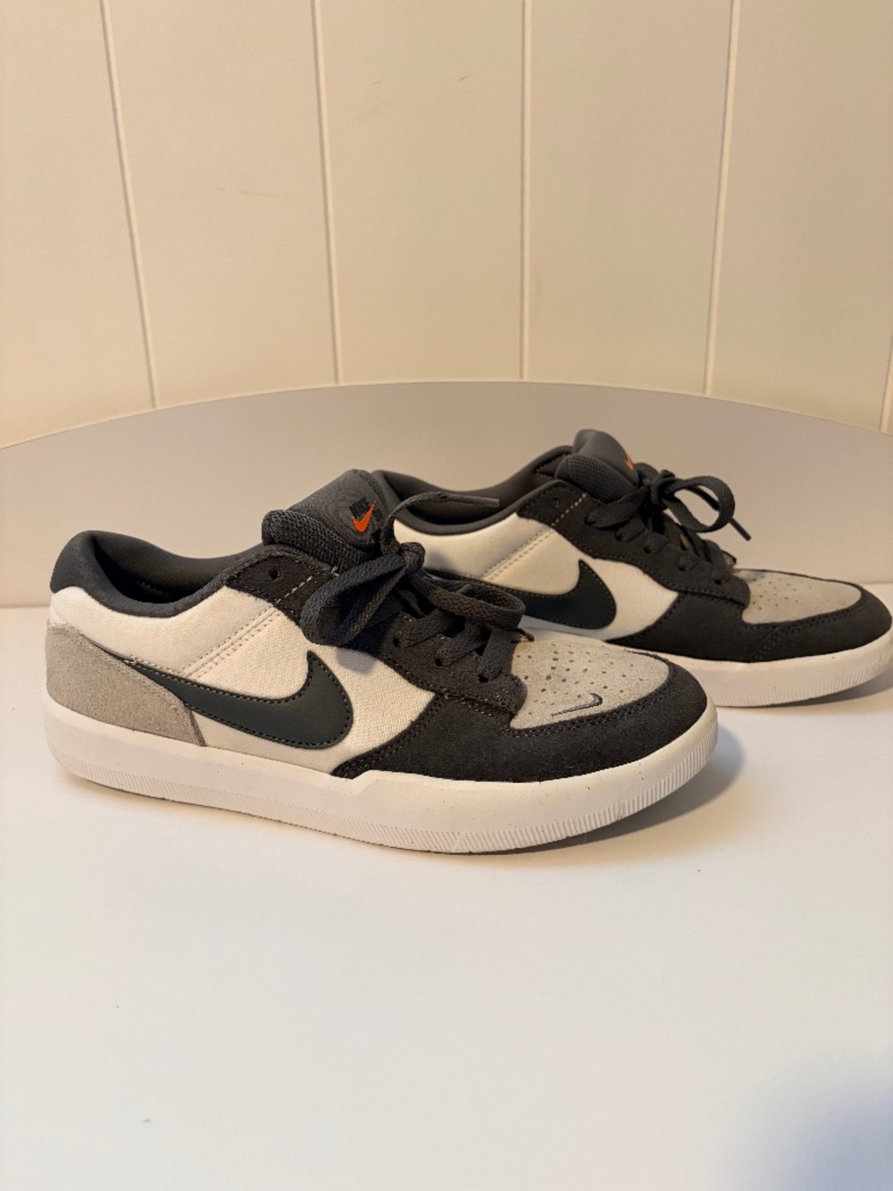Nike SB Force 58 Premium Sneakers Black Gray White Size 7.5